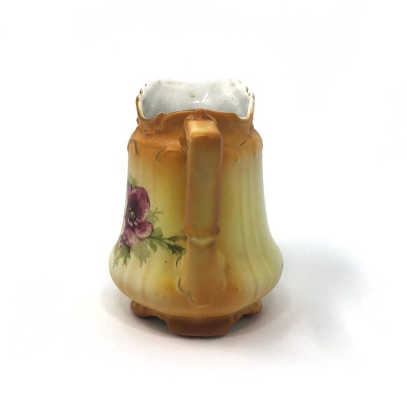 Small Antique Austrian Floral Porcelain Pitcher - Picture 4 of 7